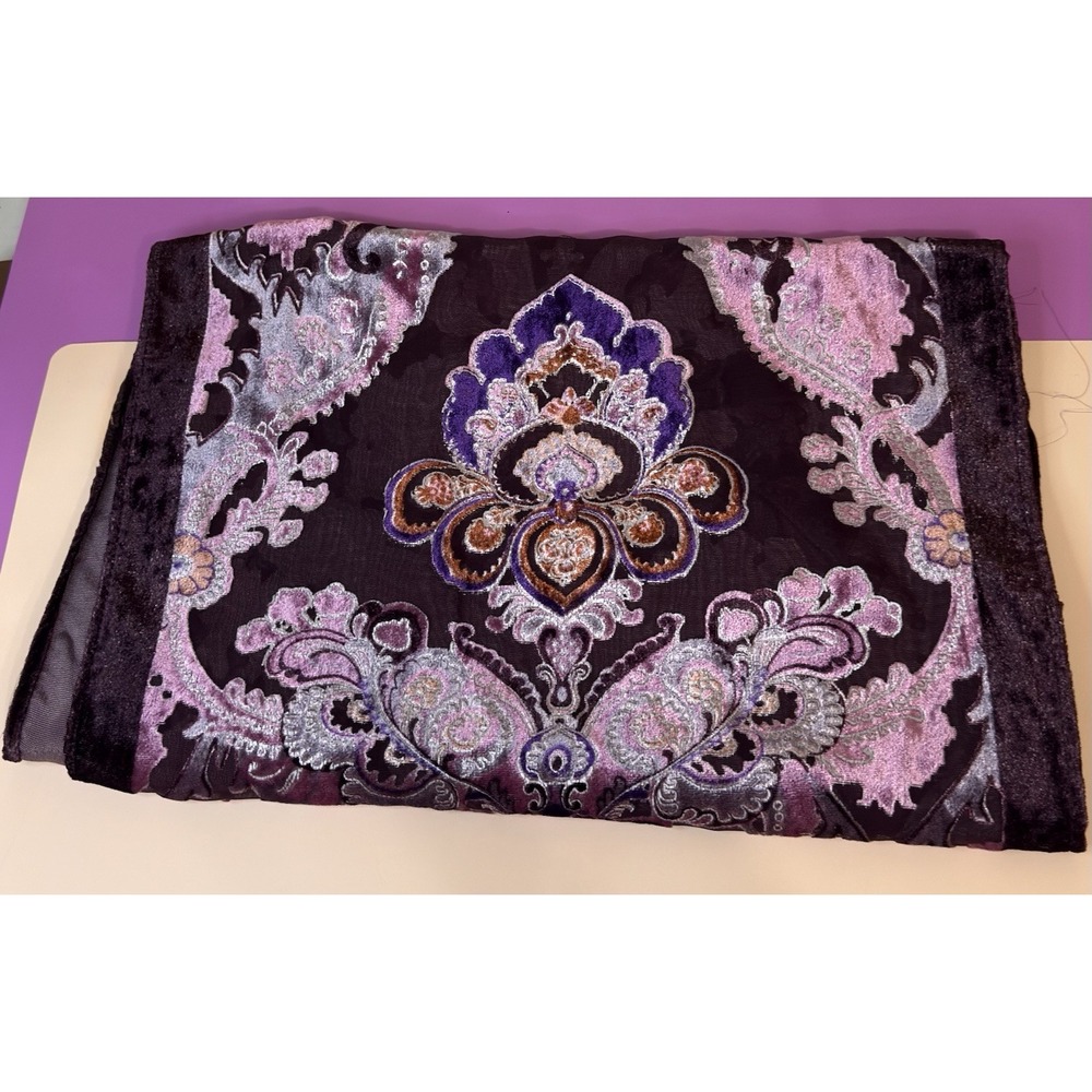 J&X NY Purple Silk Velvety Sheer Scarf Wrap Lagenlook Whimsigoth